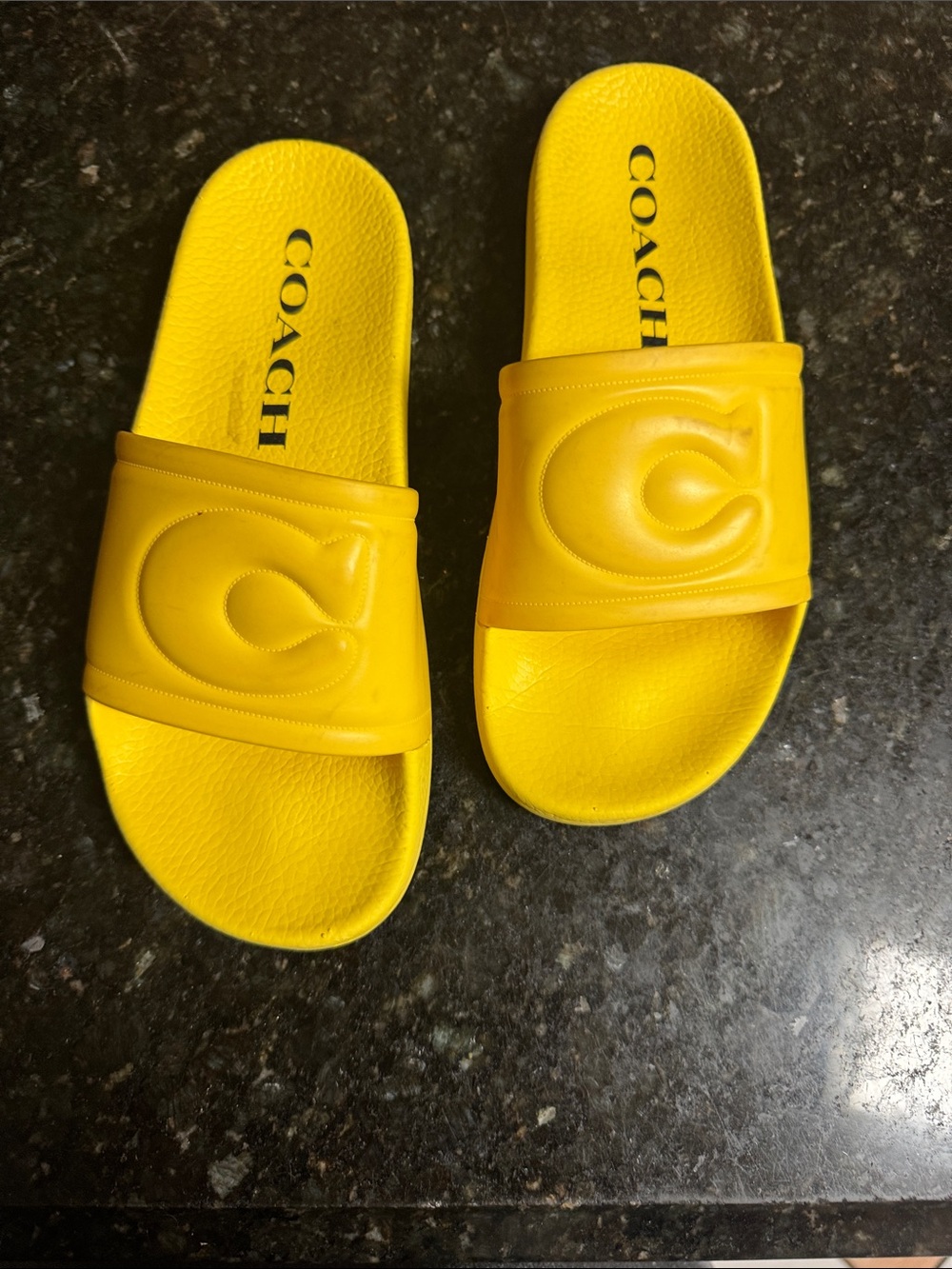 Coach vintage women Yellow Logo Slide Sandals